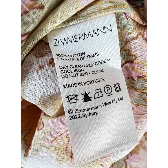 Zimmermann Twist Waist Skirt In Colorful Floral Midi Size 1 | US 6 - Picture 11 of 13